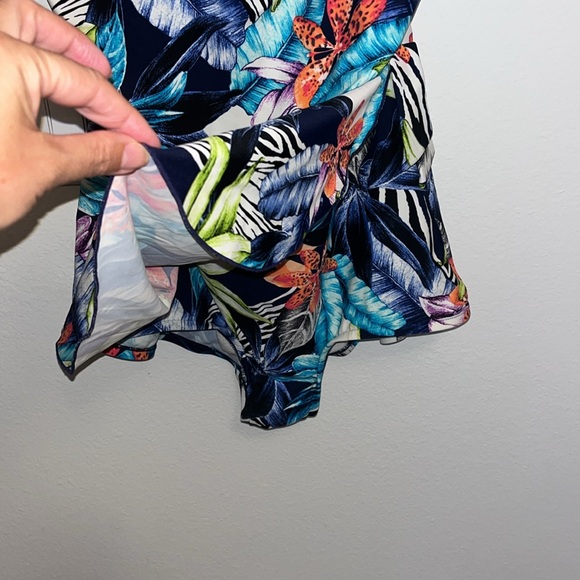 Maxine of Hollywood One Piece Swimsuit Womens 14 Tropical Multicolor - Picture 2 of 5